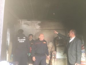 Şehit evi yangında büyük hasar gördü